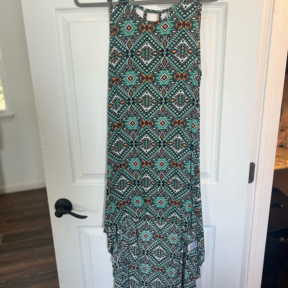 Aztec print high/low dress with open back detail - never worn